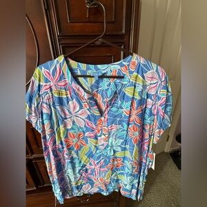 Colorful Floral Blouse by Blue Ginger NWT size L